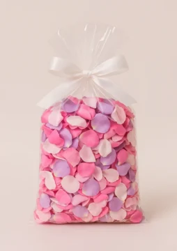 Bolsa con pétalos de rosas