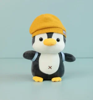 Peluche Pingüino con Gorro y Mochila